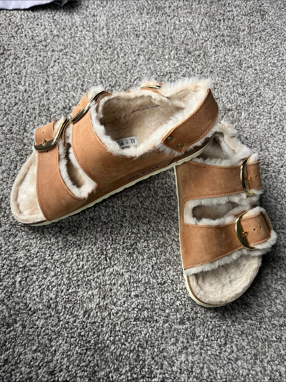 Birkenstock Shearling-Lined Big Buckle Sandals